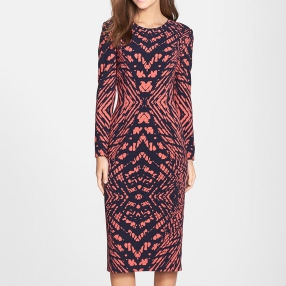 Maggie London Abstract Sheath Dress Size 2